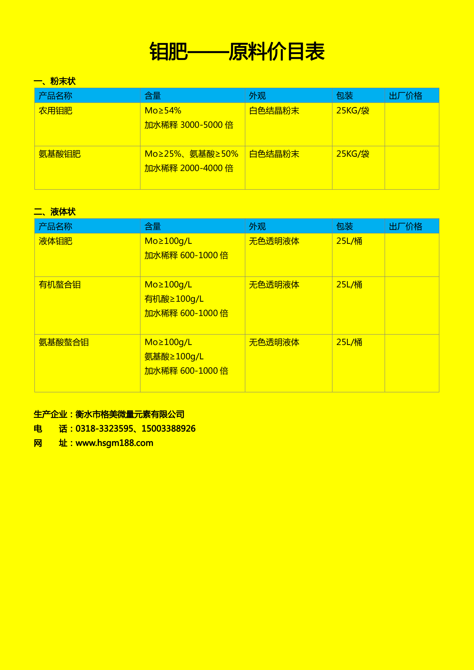 鉬肥系列